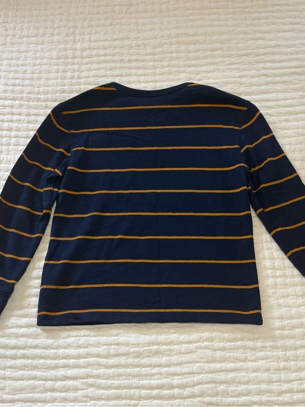 Old Navy Navy and Camel Stripe Crew Neck Tee